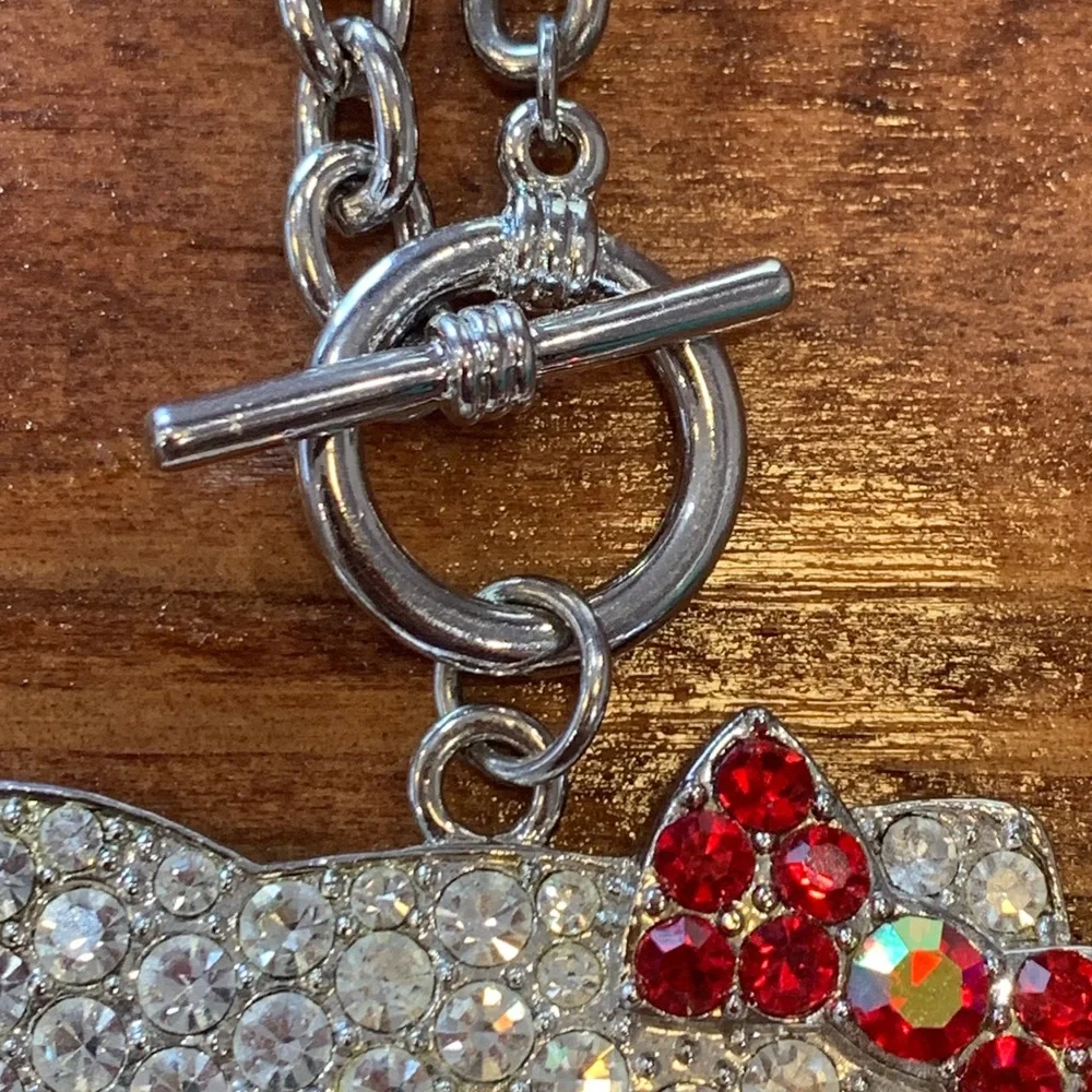 Sanrio Hello Kitty Large Rhinestone Pendant Necklace - Picture 7 of 17